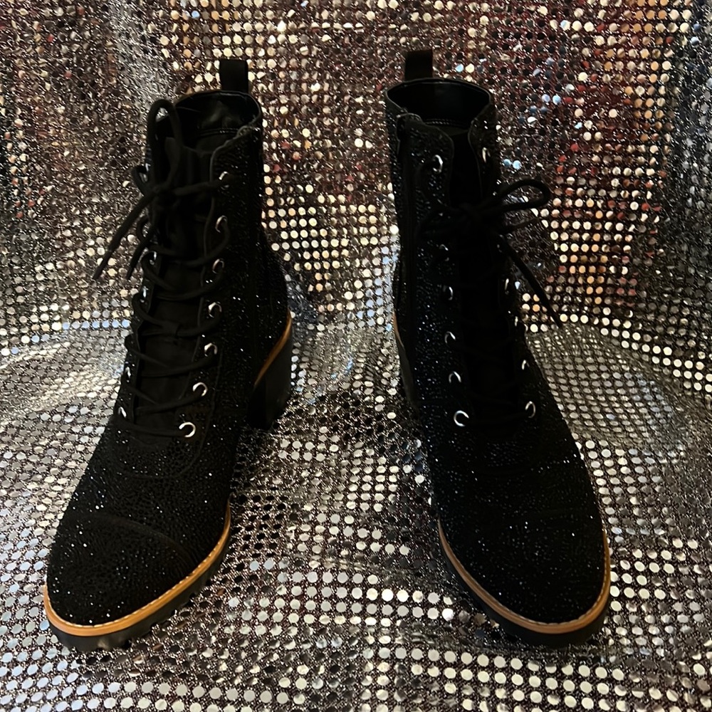 INC Black Bling Boots